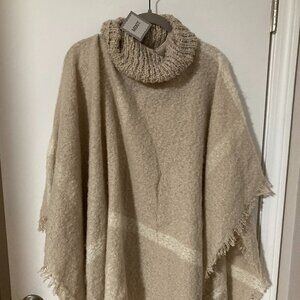 NWT blanket poncho with a cowl neck